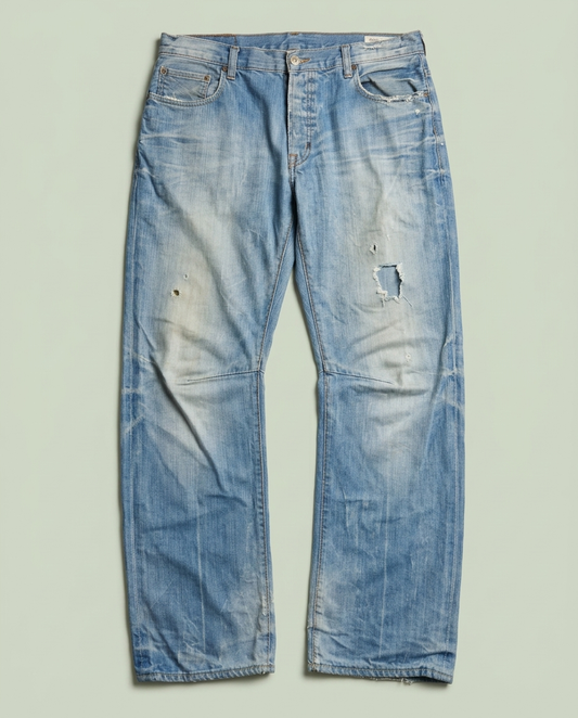 PRPS Light Wash Distressed Denim Jeans 36 Portugal Streetwear Grunge