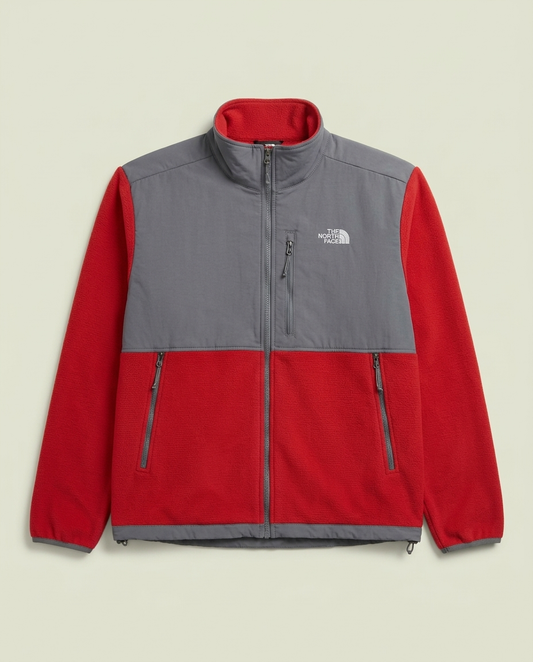 The North Face Red Grey Fleece Denali Style Jacket XL Gorpcore Outdoors
