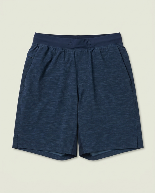 Lululemon Navy Blue Heathered Athletic Training Shorts M Gorpcore Minimalist