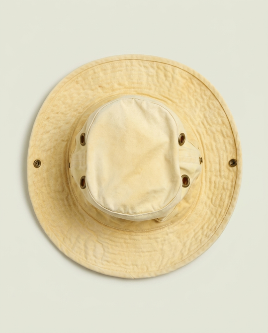 Tilley Tan Canvas Wide Brim Safari Hat 7 3/8 Hiking Outdoors Gorpcore