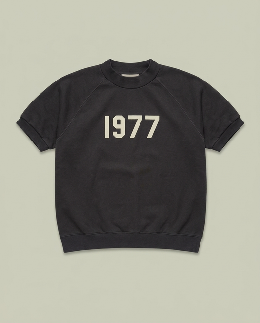 Essentials Fear Of God Grey 1977 Mock Neck Short Sleeve Sweatshirt M