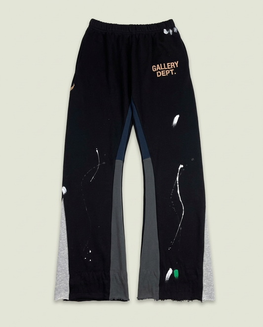 Gallery Dept Black Paint Splatter Paneled Flare Sweatpants L Streetwear