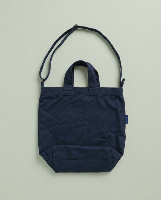 Baggu Navy Blue Recycled Cotton Canvas Duck Bag Crossbody Tote Minimalist