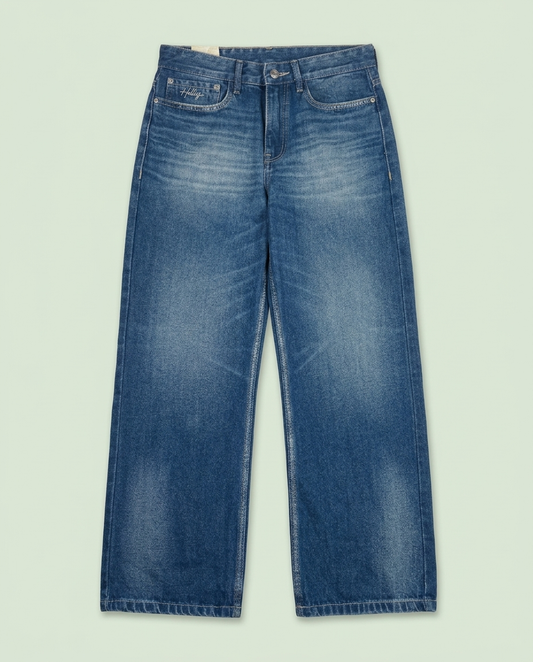 Y2K Hollister Blue Medium Wash Baggy Denim Jeans 32x30 Skate Grunge Street