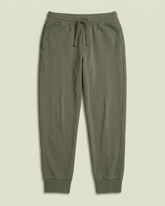 Hugo Olive Green Logo Cuffed Jogger Sweatpants L Minimalist Casual