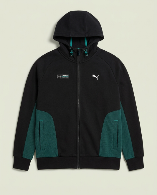 Puma Black Teal Mercedes-AMG Petronas F1 Zip Up Hoodie M Racing Streetwear