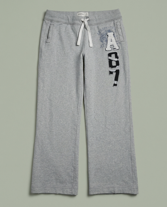 Y2K Aeropostale Grey A87 Graphic Baggy Pants L Streetwear