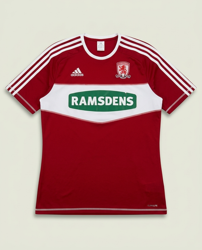 Adidas Red White Middlesbrough FC Ramsdens Football Jersey M Bloke Soccer