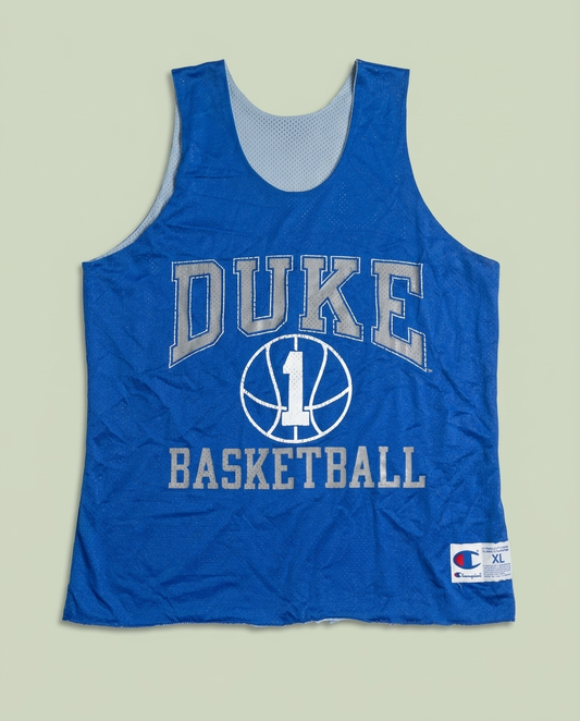 Vintage Champion Blue Duke Basketball Mesh Reversible Jersey XL USA Made