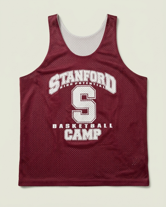 Vintage Stanford Maroon Basketball Camp Mesh Jersey (L) Collegiate