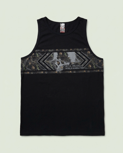 Y2K Metal Mulisha Black Camo Skull World Domination Tank Top (L) Grunge