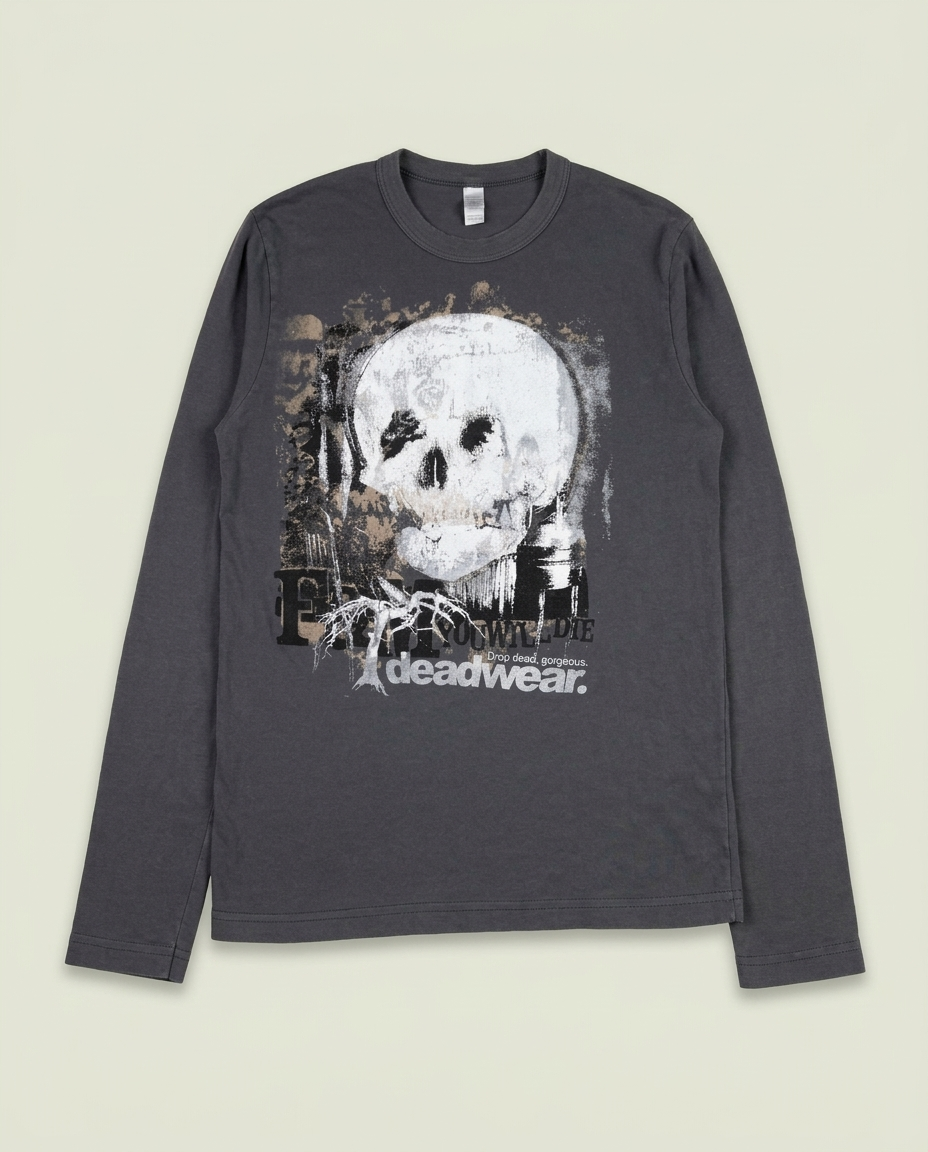 Y2K American Apparel Drop Dead Gorgeous Long Sleeve Shirt S Emo Band