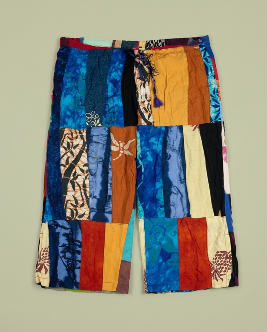 Fulano De Tal Patchwork Multi-Color Boho Hippie Festival Pants (38)